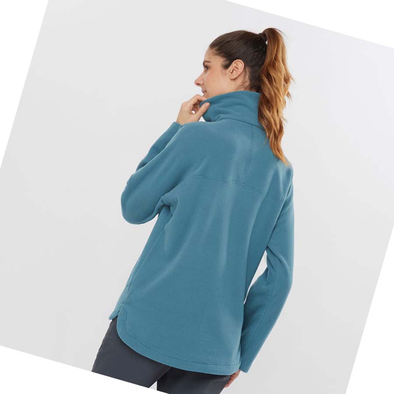 Mikiny S Kapucňou Salomon ESSENTIAL COSY FLEECE Damske Modre | CZYBMDV-09