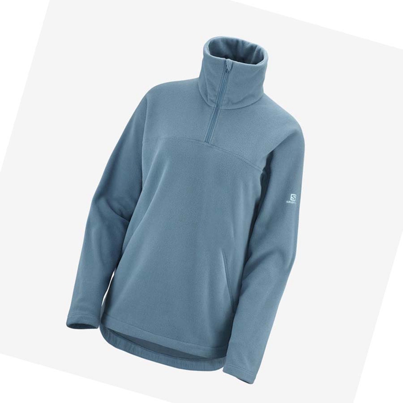 Mikiny S Kapucňou Salomon ESSENTIAL COSY FLEECE Damske Modre | CZYBMDV-09