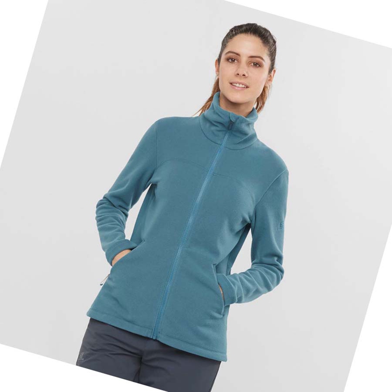 Mikiny S Kapucňou Salomon ESSENTIAL COSY FLEECE Damske Modre | FERALKU-25