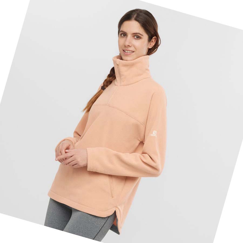 Mikiny S Kapucňou Salomon ESSENTIAL COSY FLEECE Damske Ruzove | LAJUVTE-83