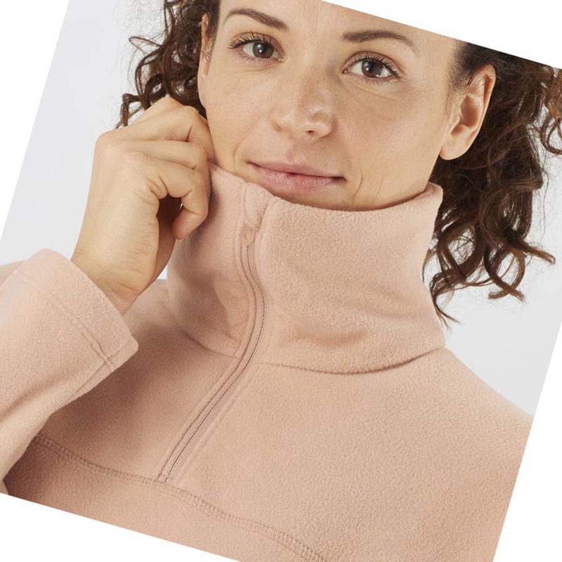 Mikiny S Kapucňou Salomon ESSENTIAL COSY FLEECE Damske Ruzove | LAJUVTE-83