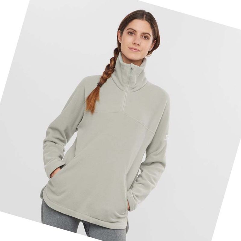 Mikiny S Kapucňou Salomon ESSENTIAL COSY FLEECE Damske Biele | LKBGIOP-34