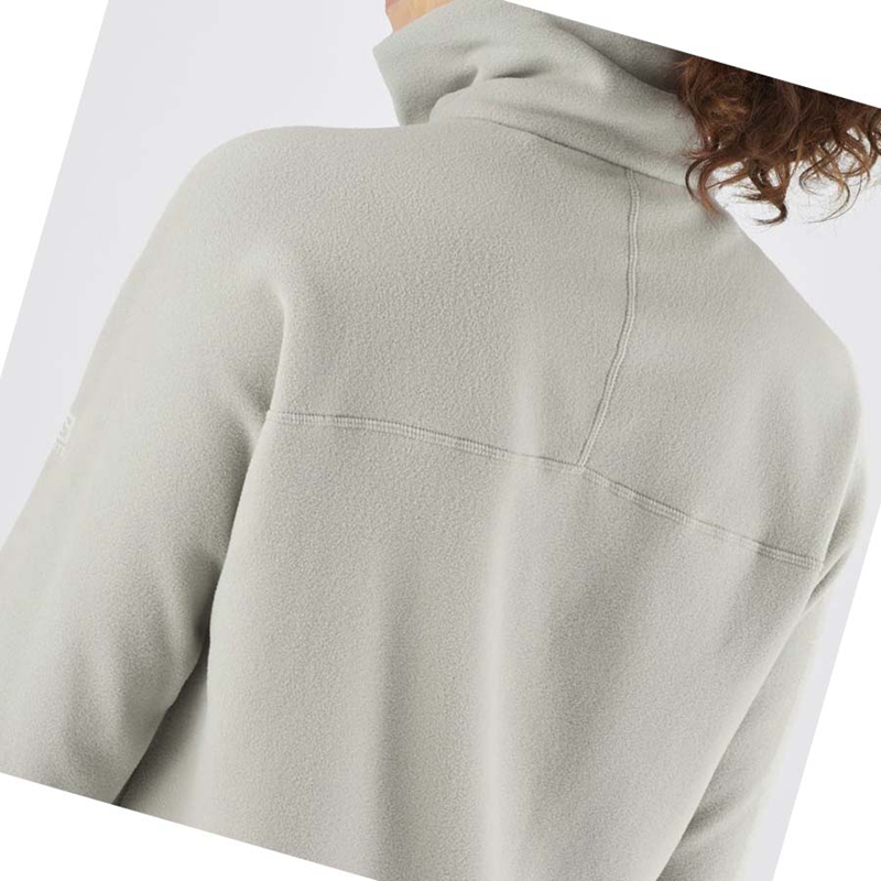 Mikiny S Kapucňou Salomon ESSENTIAL COSY FLEECE Damske Biele | LKBGIOP-34