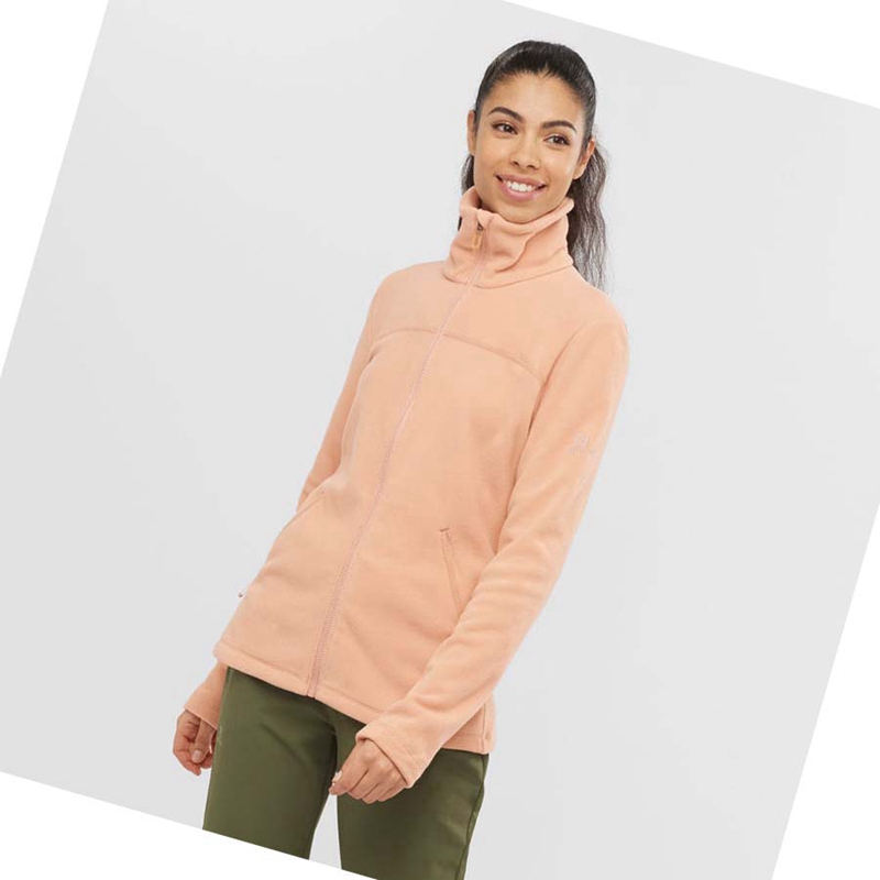 Mikiny S Kapucňou Salomon ESSENTIAL COSY FLEECE Damske Ruzove | ZGCAEHY-47