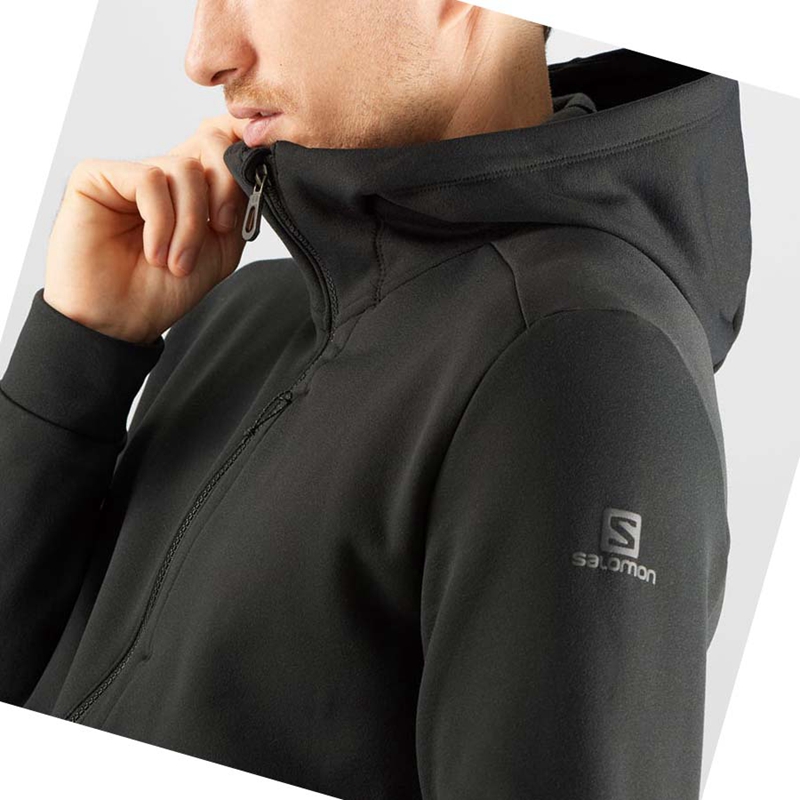 Mikiny S Kapucňou Salomon ESSENTIAL WARM FLEECE Panske Čierne | SDVWPTG-25