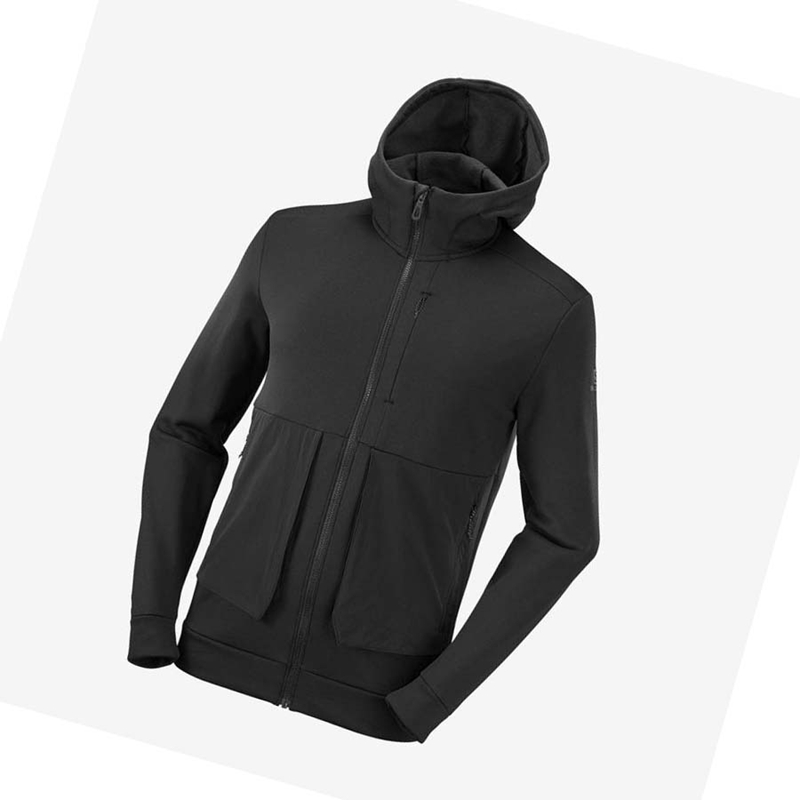 Mikiny S Kapucňou Salomon ESSENTIAL WARM FLEECE Panske Čierne | SDVWPTG-25