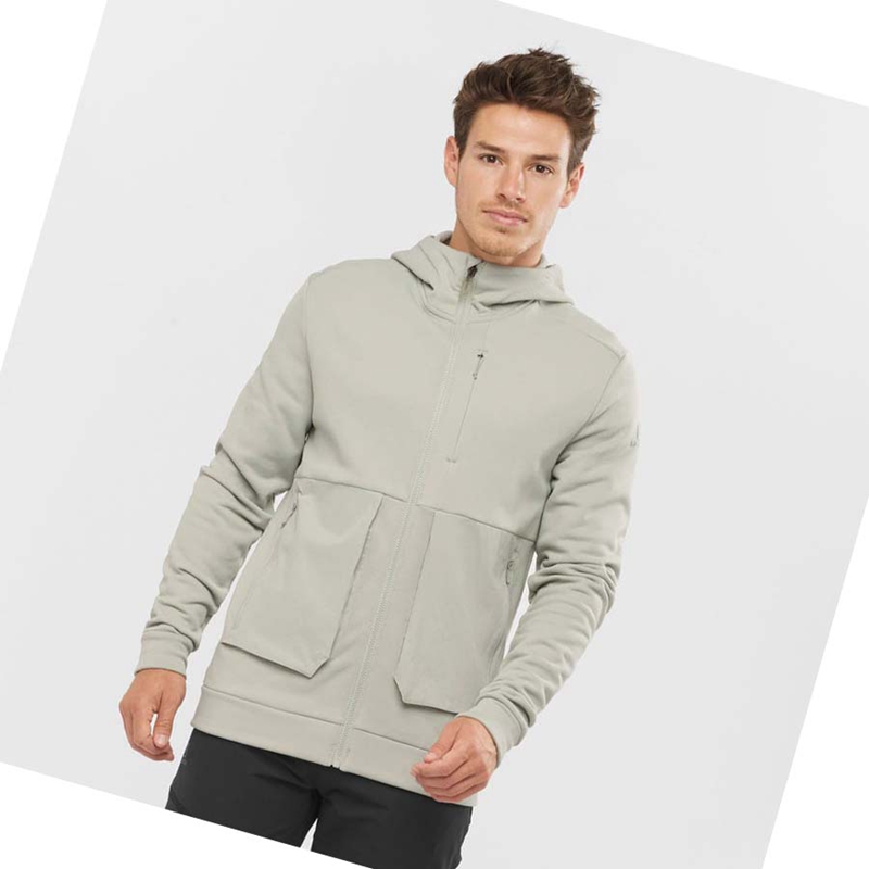 Mikiny S Kapucňou Salomon ESSENTIAL WARM FLEECE Panske Béžové | TGQKBEL-40