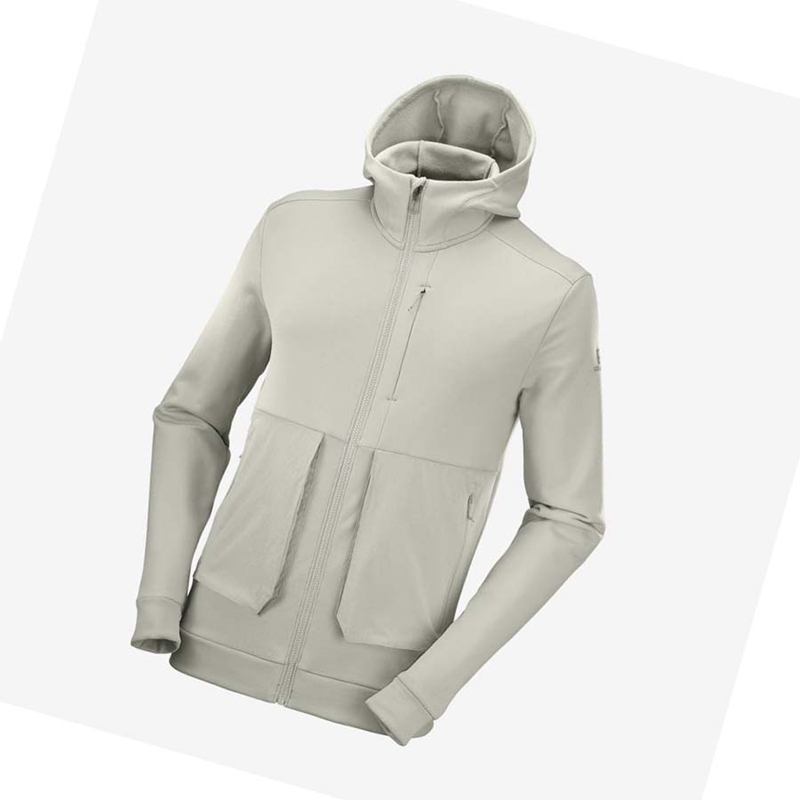 Mikiny S Kapucňou Salomon ESSENTIAL WARM FLEECE Panske Béžové | TGQKBEL-40