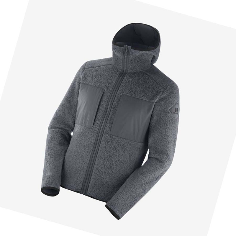 Mikiny S Kapucňou Salomon ESSENTIAL WARM TEDDY Panske Siva | ZVLDRGF-59