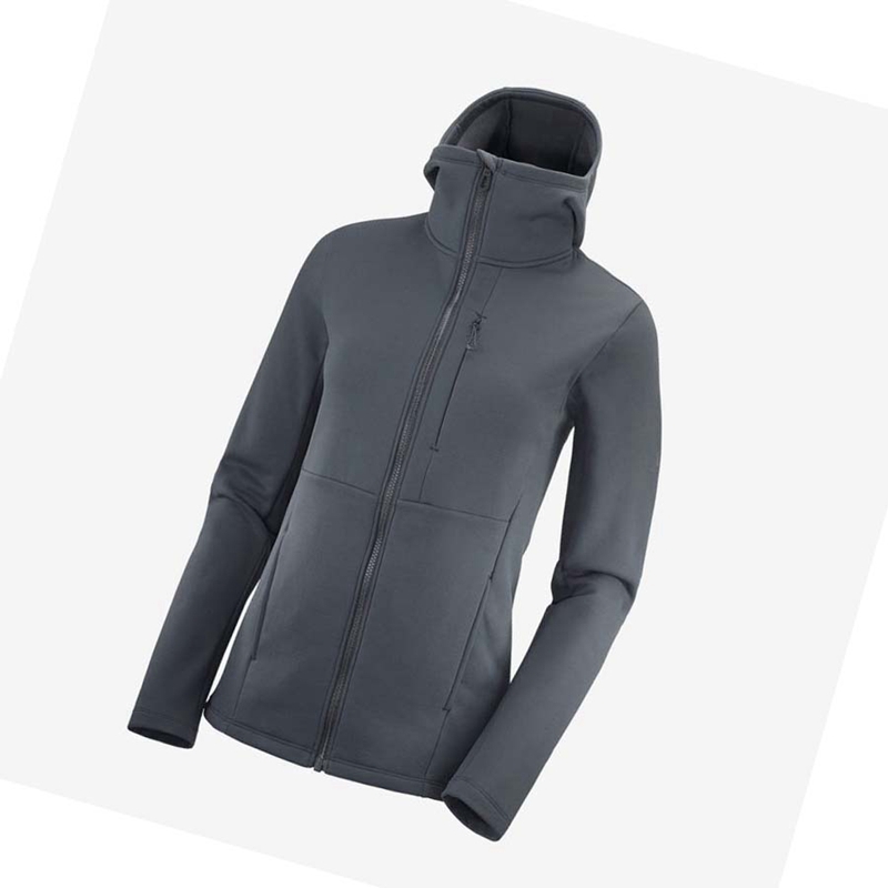 Mikiny S Kapucňou Salomon ESSENTIAL XWARM Damske Čierne | DQTXOHN-01