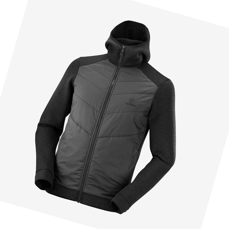 Mikiny S Kapucňou Salomon ESSENTIAL XWARM HYBRID Panske Siva | WFMCPDX-04