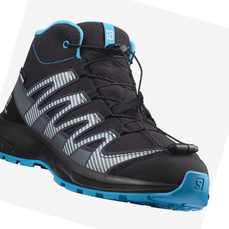 Trailove Bezecke Tenisky Salomon XA PRO V8 MID CLIMASALOMON™ WATERPROOF Detske Čierne | OKZIAYP-92