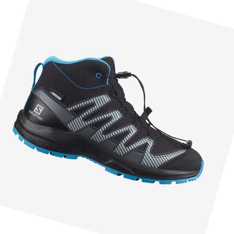 Trailove Bezecke Tenisky Salomon XA PRO V8 MID CLIMASALOMON™ WATERPROOF Detske Čierne | OKZIAYP-92