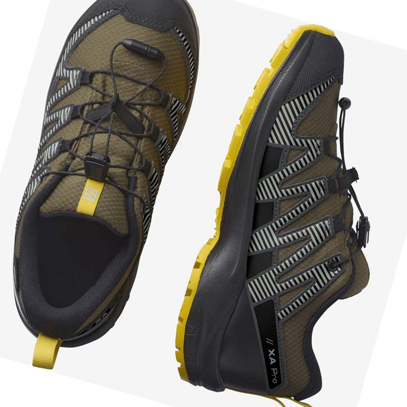 Trailove Bezecke Tenisky Salomon XA PRO V8 CLIMASALOMON™ WATERPROOF Detske Olivovo Zelená | PEXNWZY-62