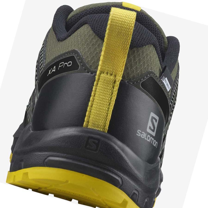 Trailove Bezecke Tenisky Salomon XA PRO V8 CLIMASALOMON™ WATERPROOF Detske Olivovo Zelená | PEXNWZY-62