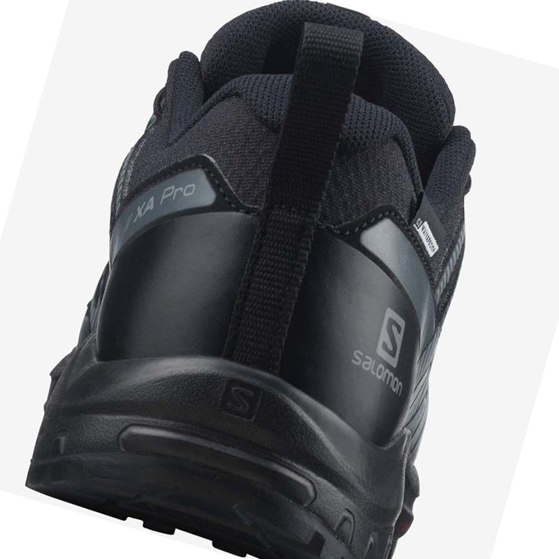 Trailove Bezecke Tenisky Salomon XA PRO V8 CLIMASALOMON™ WATERPROOF Detske Čierne | YZNABFM-10