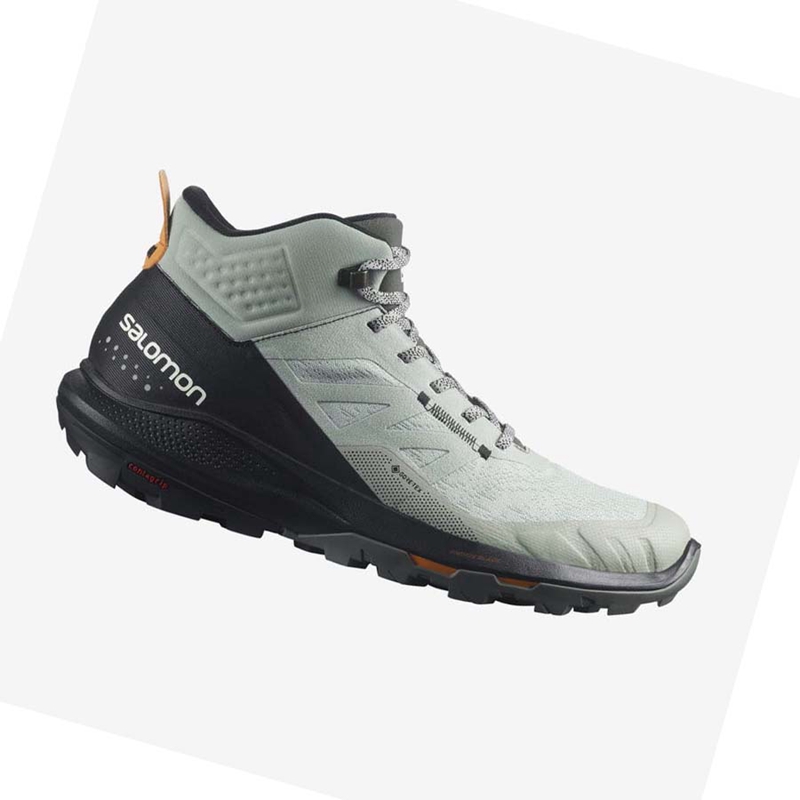 Turisticke Topanky Salomon OUTPULSE MID GORE-TEX Panske Čierne Tyrkysové | LISQUME-91