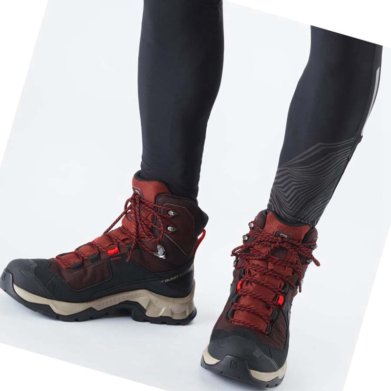 Turisticke Topanky Salomon QUEST ELEMENT GORE-TEX Panske Siva Červené | EULINQP-01