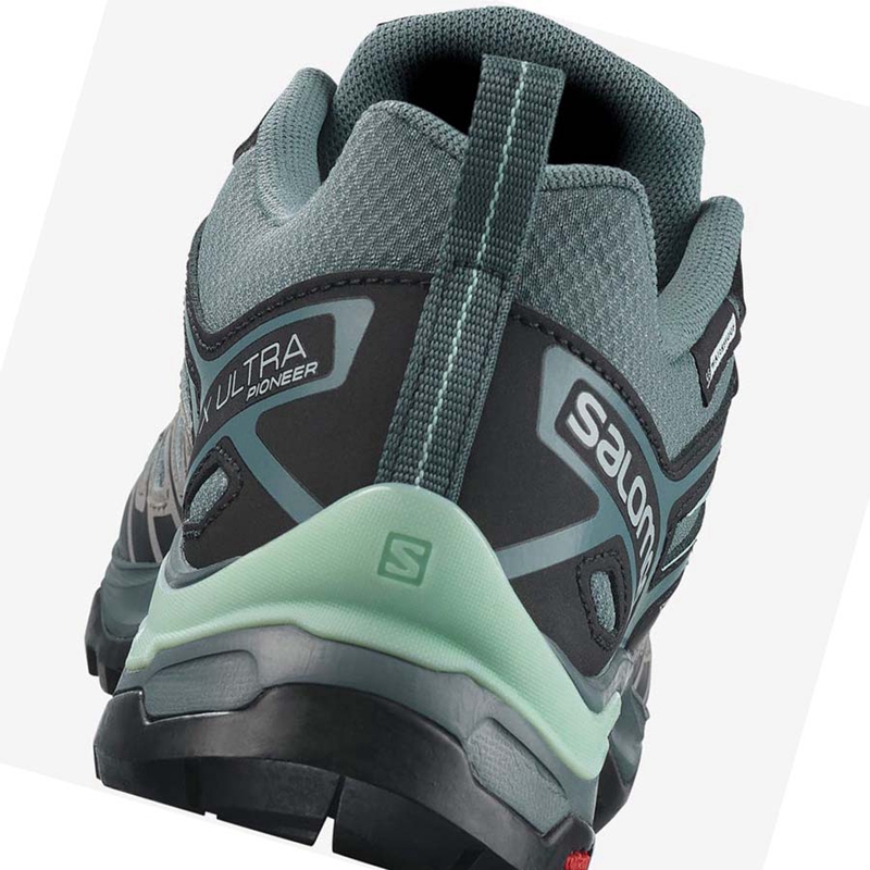 Turisticke Topanky Salomon WoX ULTRA PIONEER CLIMASALOMON™ WATERPROOF Damske Zelene | BUIOVJM-60