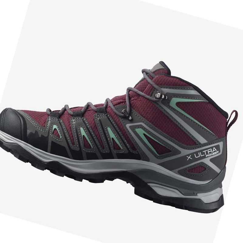 Turisticke Topanky Salomon WoX ULTRA PIONEER MID CLIMASALOMON™ WATERPROOF Damske Červené | KPWTHUE-74