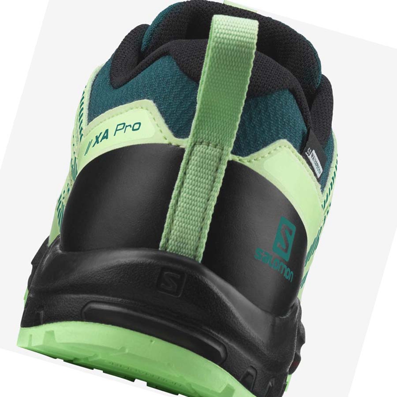 Turisticke Topanky Salomon XA PRO V8 CLIMASALOMON™ WATERPROOF Detske Zelene | BCKWFZQ-91