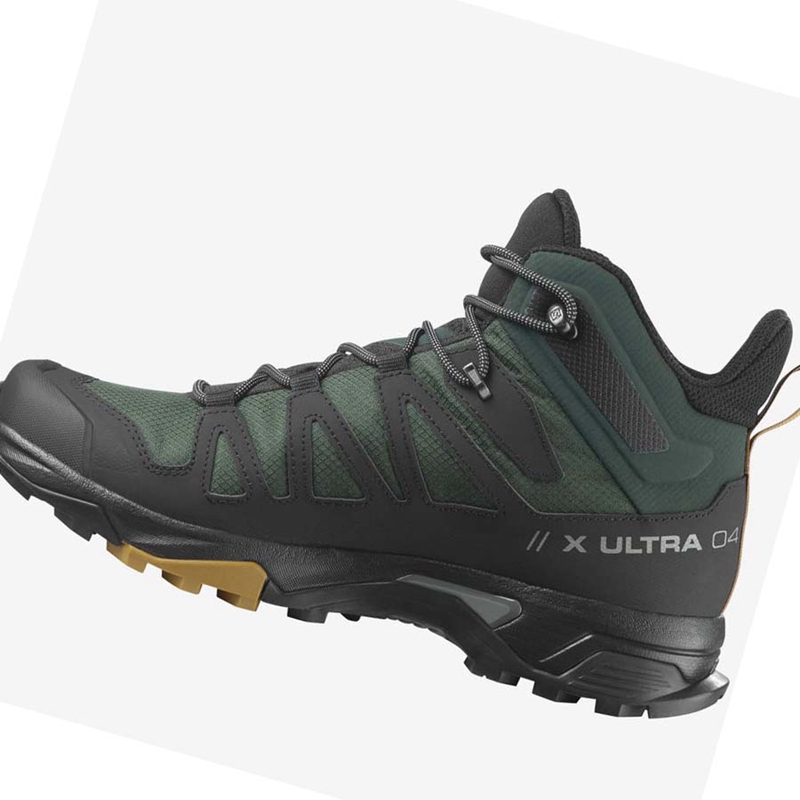 Turisticke Topanky Salomon X ULTRA 4 MID GORE-TEX Panske Zelene Čierne | PXGYVQC-48