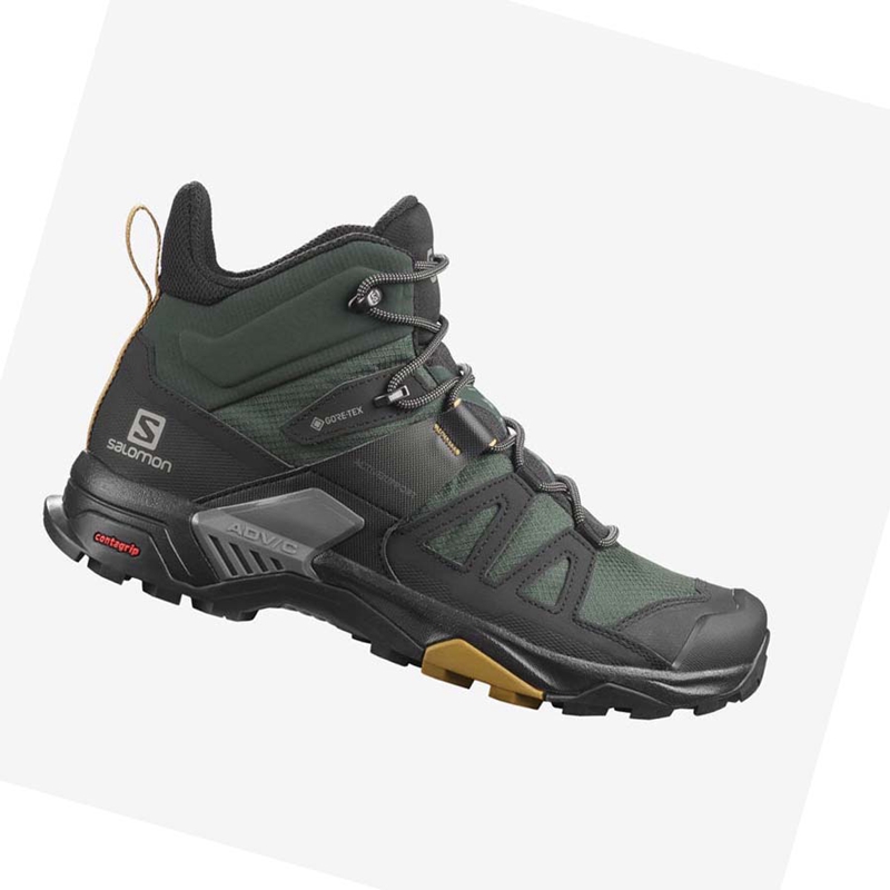 Turisticke Topanky Salomon X ULTRA 4 MID GORE-TEX Panske Zelene Čierne | PXGYVQC-48