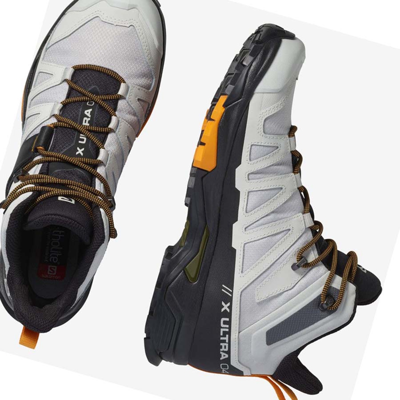 Turisticke Topanky Salomon X ULTRA 4 MID GORE-TEX Panske Biele Čierne | QVJWUOX-91