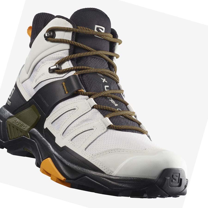 Turisticke Topanky Salomon X ULTRA 4 MID GORE-TEX Panske Biele Čierne | QVJWUOX-91