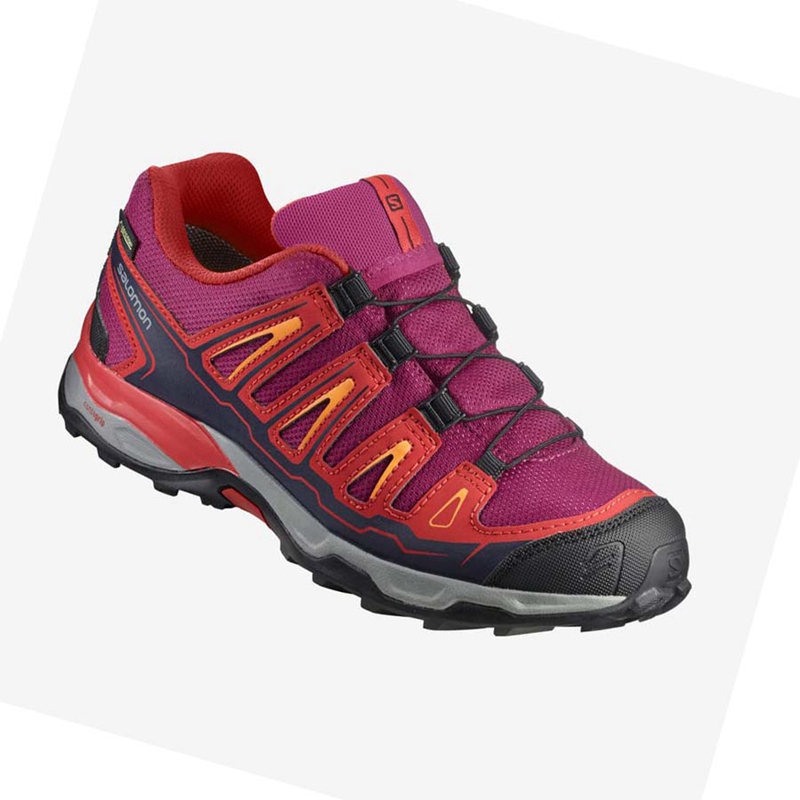 Turisticke Topanky Salomon X-ULTRA MID GORE-TEX Detske Červené | HFOABGK-27