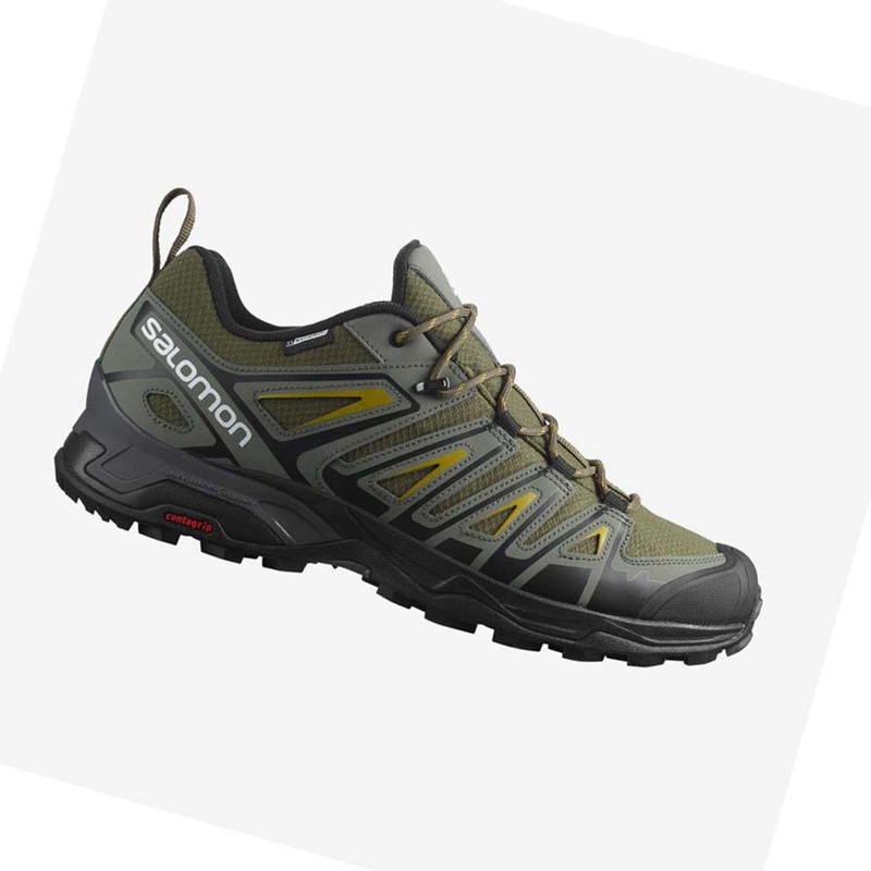 Turisticke Topanky Salomon X ULTRA PIONEER CLIMASALOMON™ WATERPROOF Panske Olivovo Zelená Čierne | CDMPFBH-40