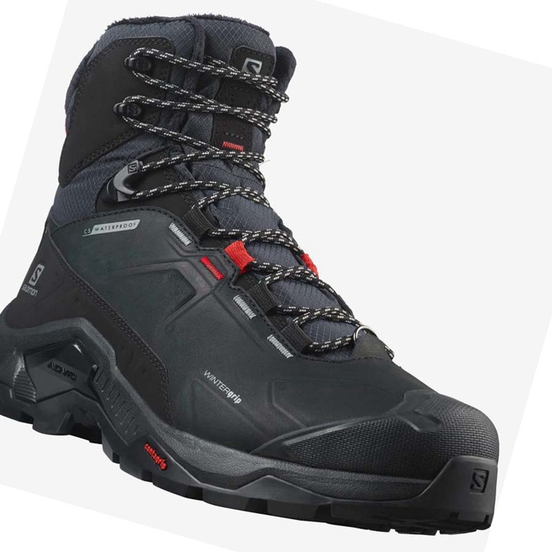 Zimne Cizmy Salomon QUEST WINTER THINSULATE™ CLIMASALOMON™ WATERPROOF Panske Čierne | HBDNLZO-84