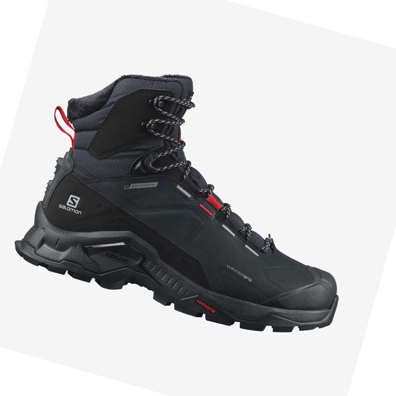 Zimne Cizmy Salomon QUEST WINTER THINSULATE™ CLIMASALOMON™ WATERPROOF Panske Čierne | HBDNLZO-84