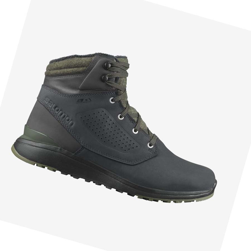 Zimne Cizmy Salomon UTILITY WINTER CLIMASALOMON™ WATERPROOF Panske Čierne Zelene | YKGVPQJ-84