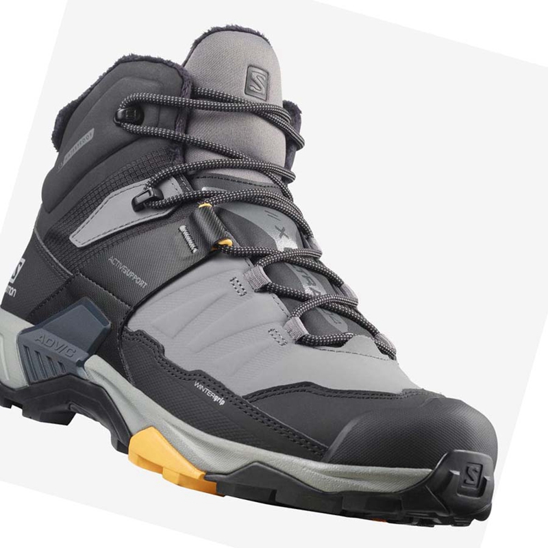 Zimne Cizmy Salomon X ULTRA 4 MID WINTER THINSULATE™ CLIMASALOMON™ Panske Čierne Siva | AGKUFLV-21