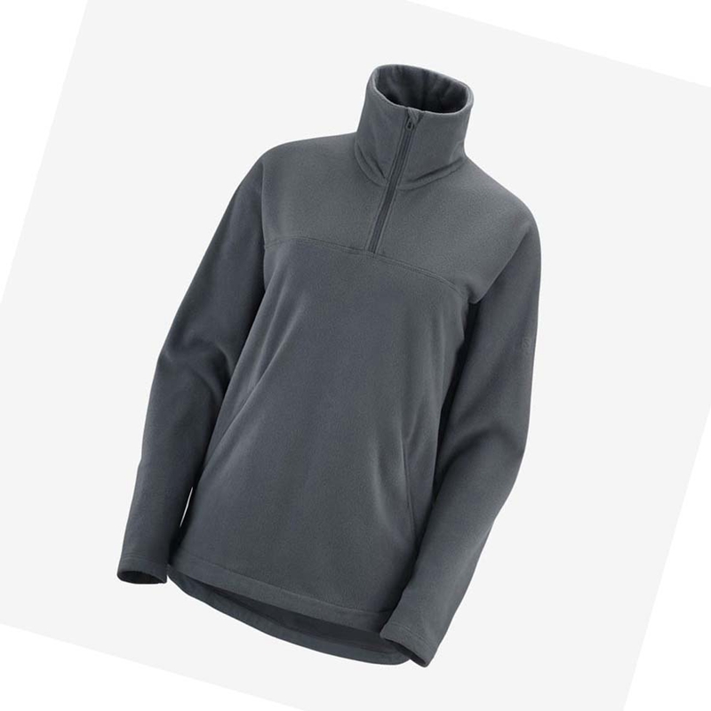 Mikiny S Kapucňou Salomon ESSENTIAL COSY FLEECE Damske Siva | LUCVSYX-50