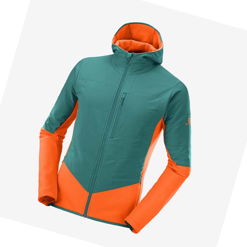 Mikiny S Kapucňou Salomon OUTLINE WARM HYBRID Panske Zelene | JMWPOSX-63