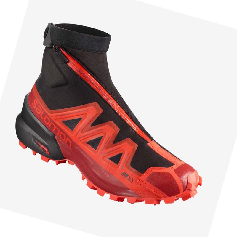 Trailove Bezecke Tenisky Salomon SNOWSPIKE CLIMASALOMON™ WATERPROOF Panske Čierne Červené | RCZQIUJ-76