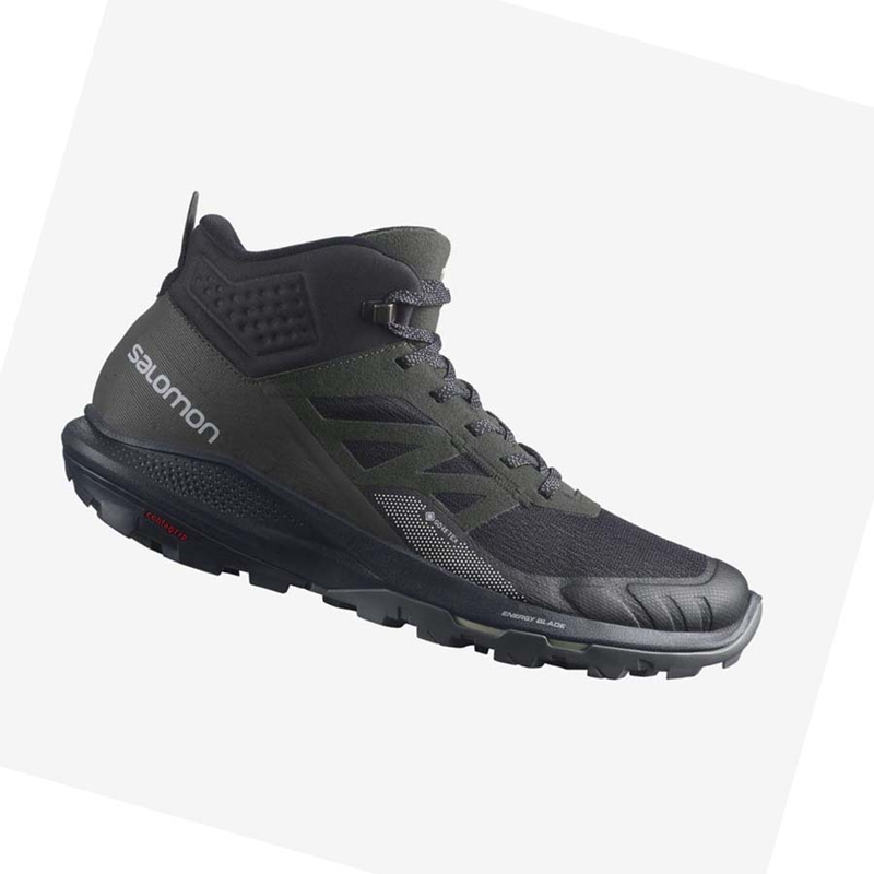 Turisticke Topanky Salomon OUTPULSE MID GORE-TEX Panske Čierne | ZIYGVFT-84