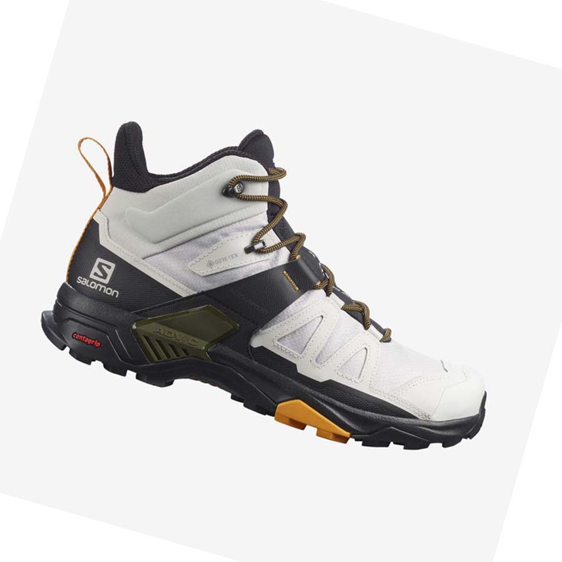 Turisticke Topanky Salomon X ULTRA 4 MID GORE-TEX Panske Biele Čierne | QVJWUOX-91