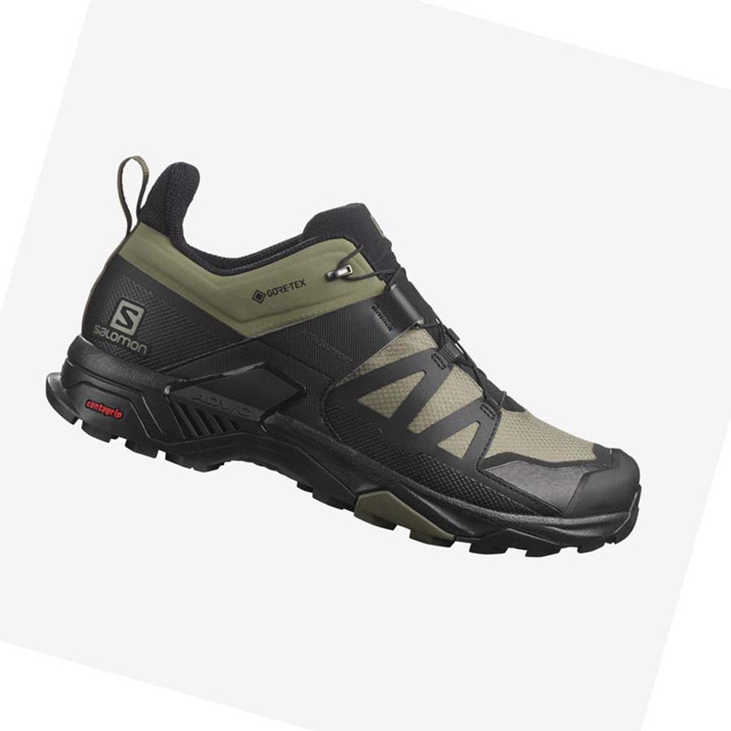 Turisticke Topanky Salomon X ULTRA 4 WIDE GORE-TEX Panske Olivovo Zelená Čierne | YKTHBDN-93